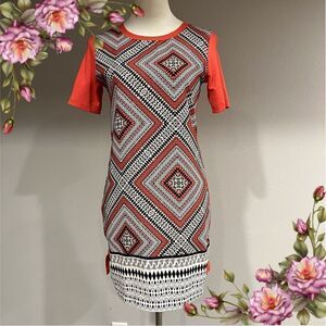 Clearance!!! Short sleeve mini blood orange dress